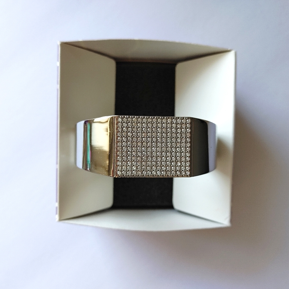 Lia Sophia Silver Dynasty Cuff Bracelet Rinestones